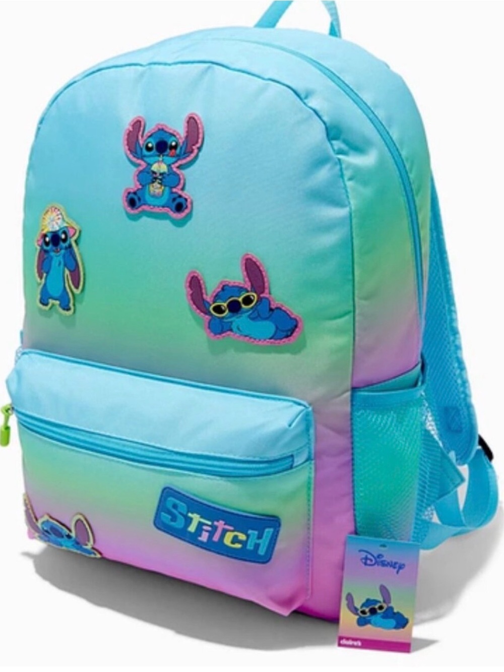 Disney Ombre Stitch Backpack - Aqua, Teal & Pink